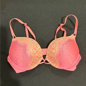 Victoria's Secret Pink and Gold Lace Bra